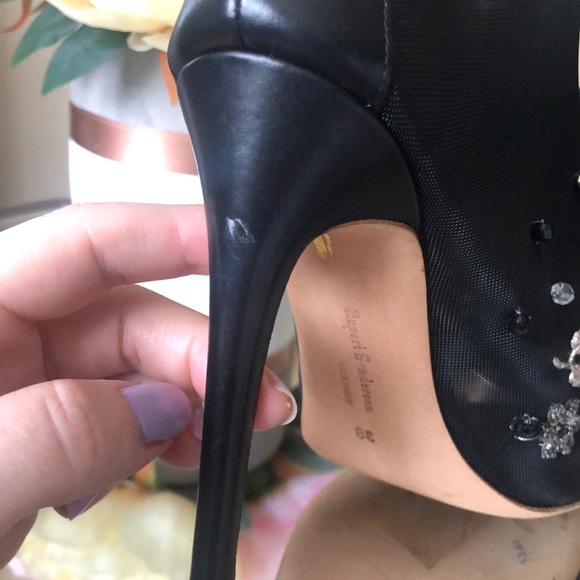 NEW Rupert Sanderson Black Studded Accents Boots - Picture 6 of 16